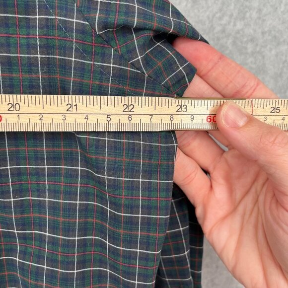 Lauren Ralph Lauren Mens Plaid Button Up Shirt Size 16 Neck Green Red White EUC - Picture 11 of 12